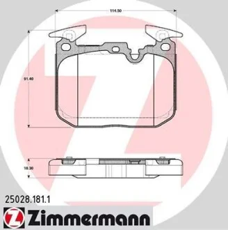 Тормозные колодки ZIMMERMANN 250281811