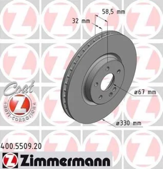 Диск гальмівний ZIMMERMANN 400550920