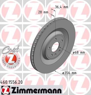 Диск тормозной Coat Z ZIMMERMANN 460155620