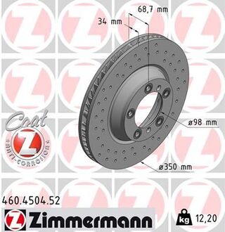 Диск гальмівний SPORT Z лівий ZIMMERMANN 460450452