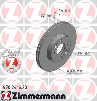 Гальмівні диски Coat Z ZIMMERMANN 470241620