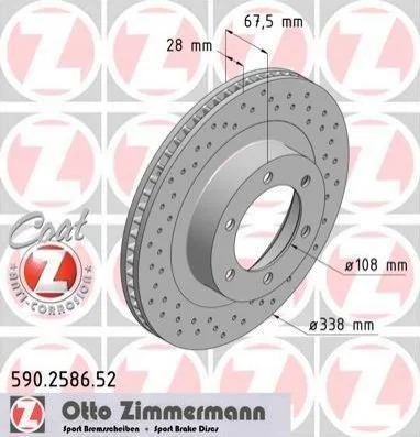 Диск тормозной Sport ZIMMERMANN 590.2586.52 (фото 1)