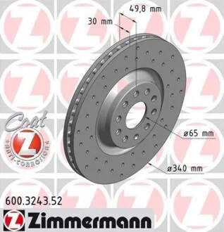 Диск гальмівний Sport ZIMMERMANN 600.3243.52