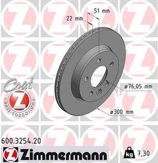 Диск тормозной Coat Z ZIMMERMANN 600325420 (фото 1)